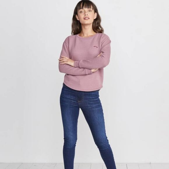 MARINE LAYER Oh Hey Saddle Crew Fleece Sweatshirt Mauve {I12} - Picture 1 of 10